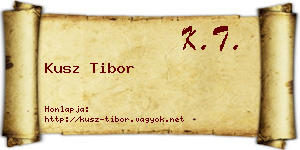 Kusz Tibor névjegykártya